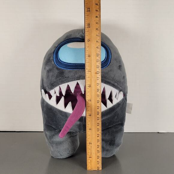 Among Us Plush Crewmate Impostor 12" Toy Gray with Teeth Tongue Toikido 2021 - Picture 3 of 15